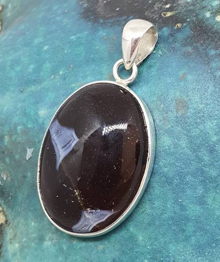 Sterling silver agate pendant - on sale
