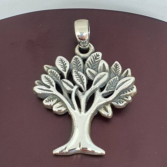 Solid sterling silver tree of life pendant