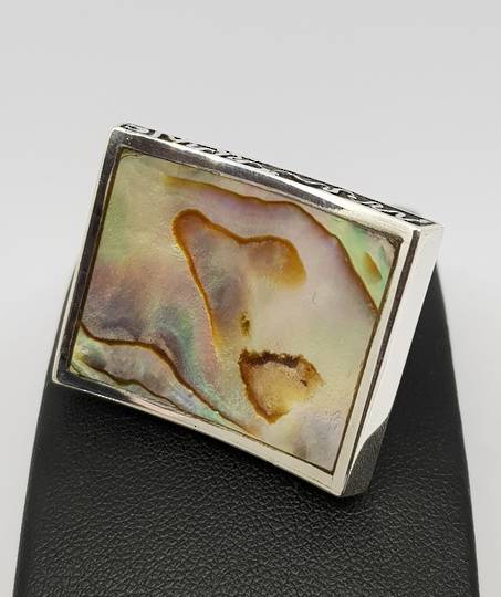 Large designer ring inset with paua shell