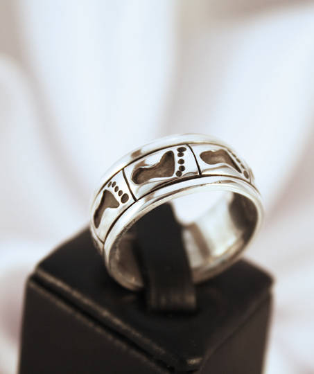 Sterling silver turning ring mans ring