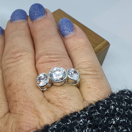 New Zealand made silver cubic zirconia ring
