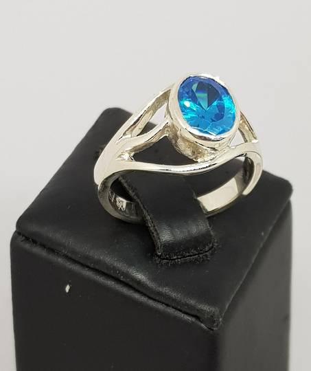 Sterling silver blue topaz ring - made in NZ