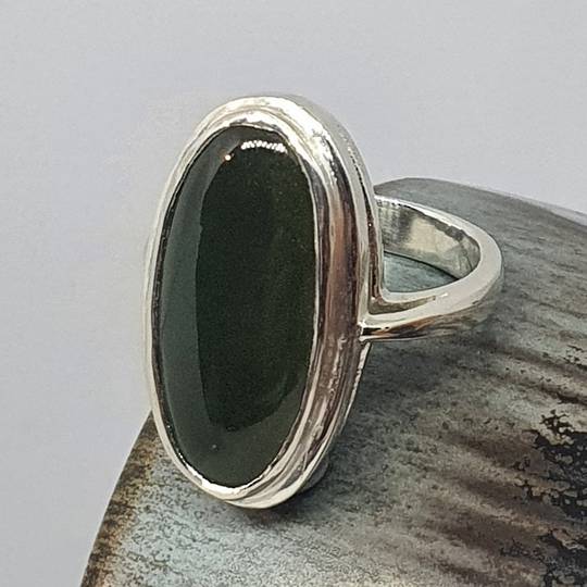 Ladies greenstone ring, made in NZ