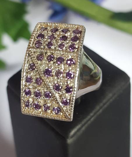 Super sparkle, multi stone silver ring - price drop!