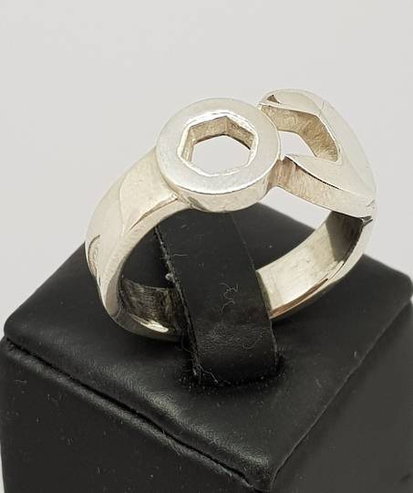 Men's sterling silver spanner ring , NZ made