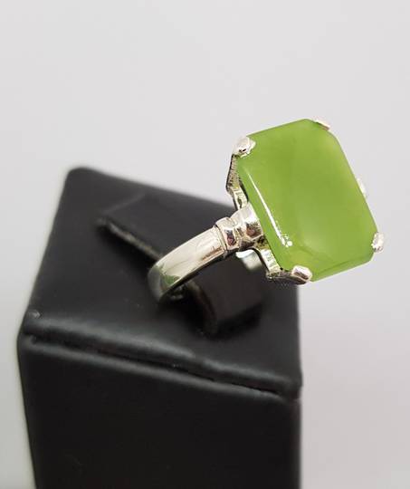 Greenstone silver ring