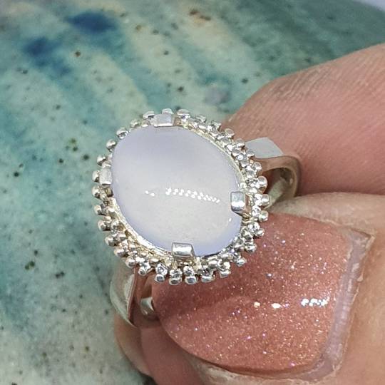 Sterling silver chalcedony ring