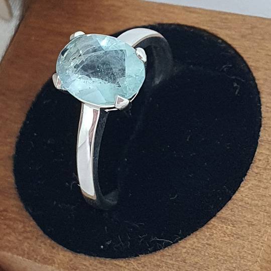 Sterling silver blue fluorite ring