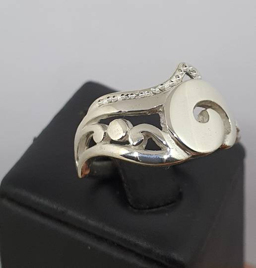 Sterling silver koru ring, made in NZ
