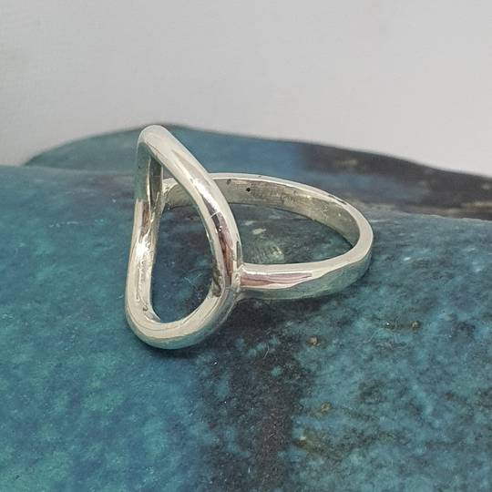 Sterling silver open circle ring, made in NZ