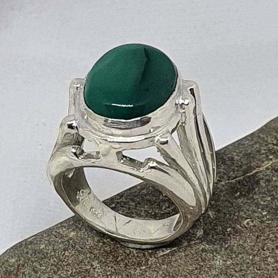 Made in New Zealand, sterling silver green fluorite gemstone ring
