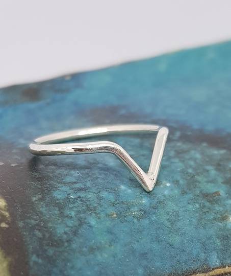Sterling silver stacking ring with triangle