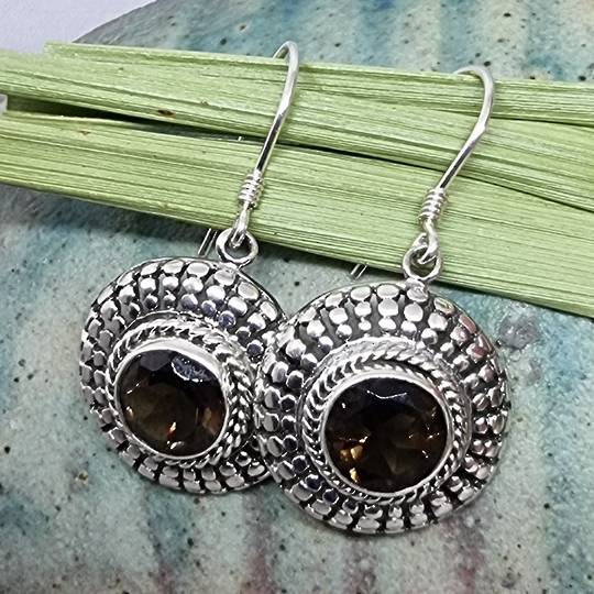 New to our range -  smoky quartz silver earrings