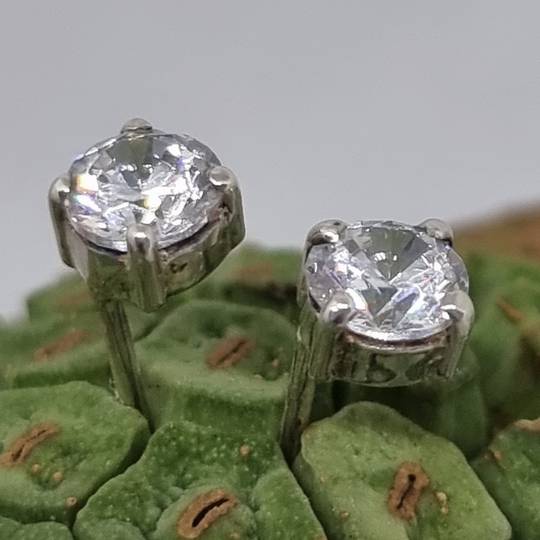 Silver cubic zirconia stud earrings