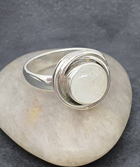 Sterling silver moonstone ring