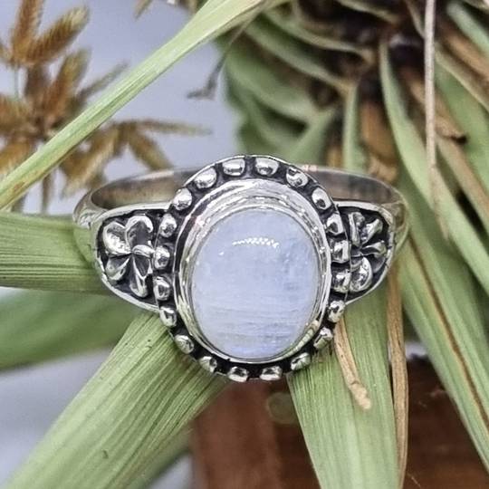 Sterling silver moonstone ring
