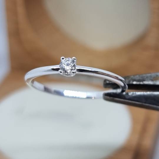 Sterling silver stacking ring with sparkling cz