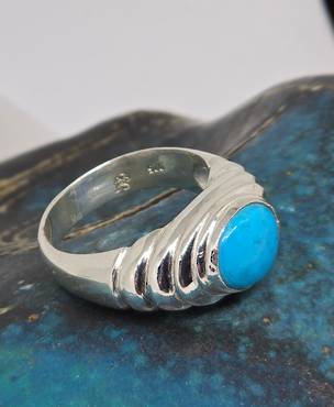 Sterling Silver Turquoise Ring, Made in NZ