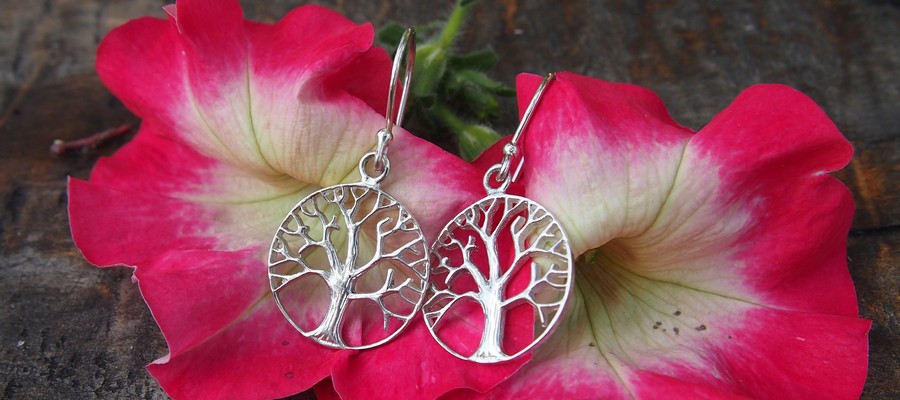 tree of life silver earrings