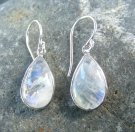 Silver Teardrop moonstone earrings 1