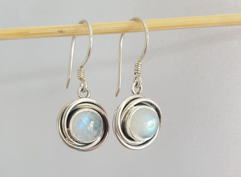 moonstone earrings silver