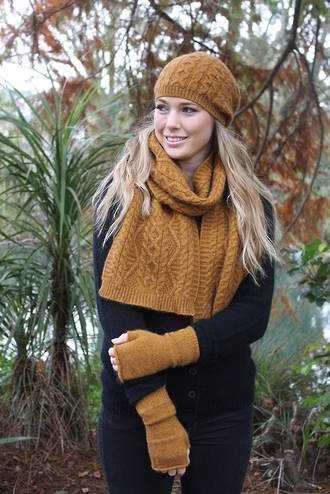 Lothlorian Possum Opito Cable Beanie - Gold