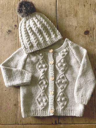 Baby Cakes Riley Cardi and Hat  8 ply