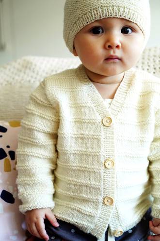 Baby Cakes Augusta Cardi and Hat 4ply