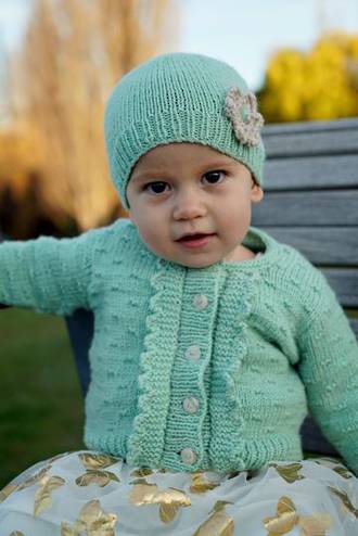 Baby Cakes Imogen Cardi and Hat 8ply