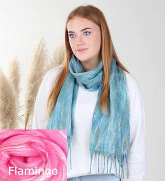 Ashford Silk Merino Scarf Felting Kit - Flamingo
