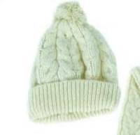 Lothlorian 100% Lambswool Merino Cable Hat - Natural *HAT ONLY*