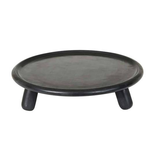 Ridge Marb Rnd Foot Platter