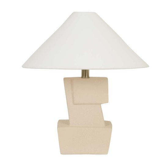 Emery Boulder Table Lamp - Bone Speckle/Ivory