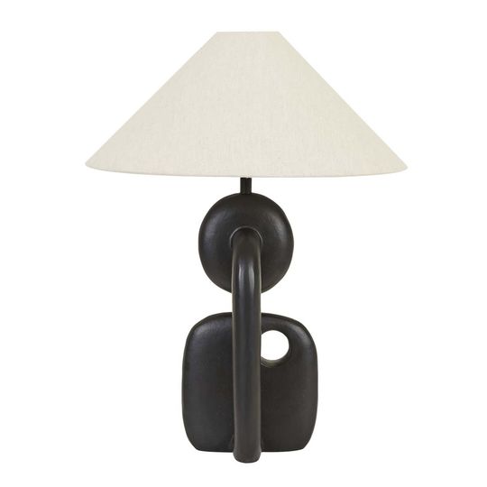 Emery Link Table Lamp - Black/Oat