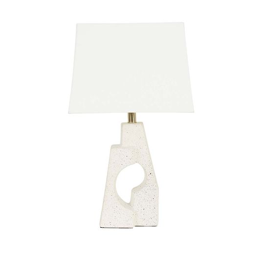 Emery Statue Table Lamp - White Speckle/Ivory
