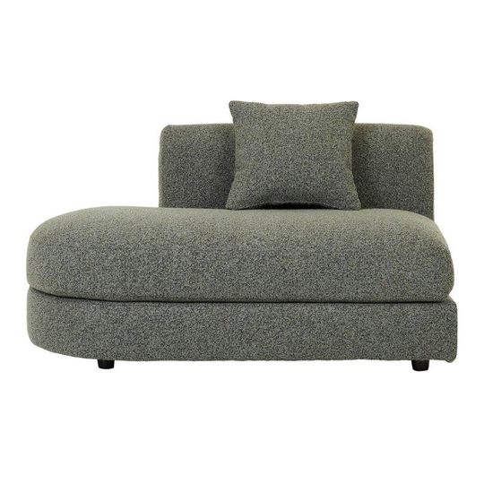 Madrid Curve Left Chaise Sofa - Green Boucle