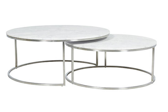 Elle Round Marble Nest Coffee Tables image 4