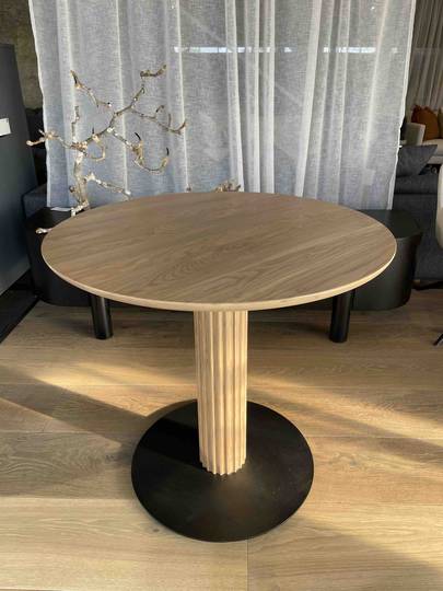 Sway Dining Table 800 Round Flax image 0