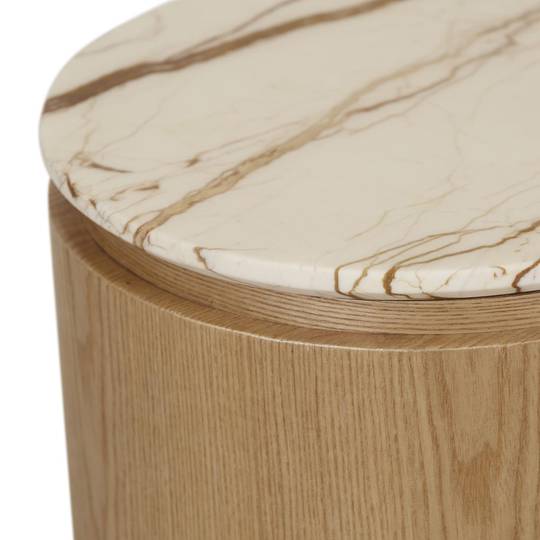 Pluto Oval Marble Side Table image 2
