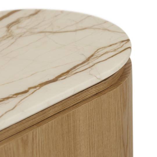 Pluto Oval Marble Side Table image 3