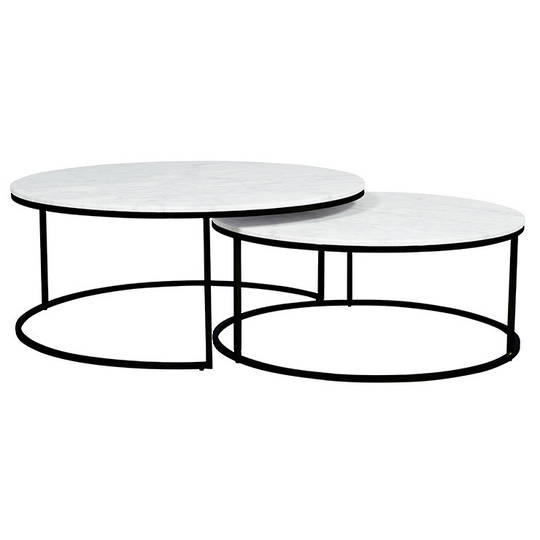 Elle Round Marble Nest Coffee Tables image 4