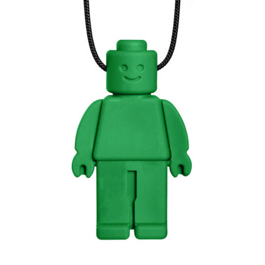 Chew Dude® Chewable Figurine Necklace - Forest Green - Toughest