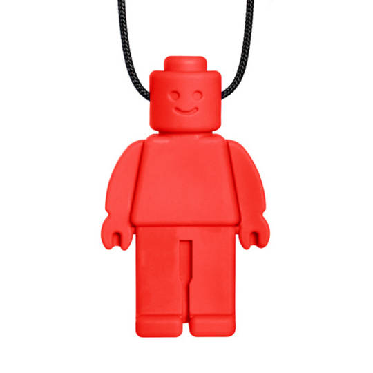 Chew Dude® Chewable Figurine Necklace- Red Standard