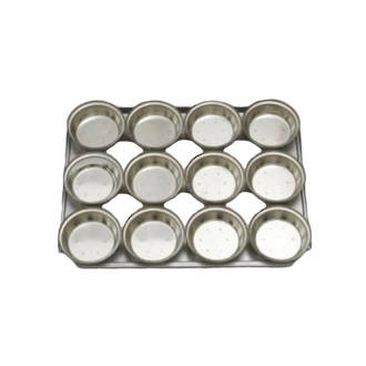Palletized Pie Tins, (12) Round 113x31.5mm, Tray size 460x360mm
