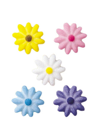 Daisies Assorted Dec-ons Sugar 19mm (Box 675)
