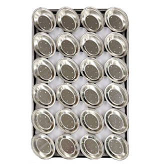 Palletized Pie Tins, (24) x Oval tins, 130x105x29mm, Tray size 720x460mm