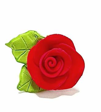 Icing Red Roses With Leaves 40mm. Box of 144 - SOLD OUT