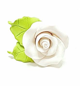 Icing White Roses With Leaves 40mm. Box of 144