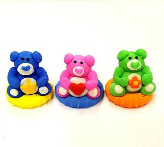 Bear Faces (Assorted) 3D Icing. Retail Box of 6, 20mm