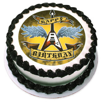 Rock Star Birthday Edible Icing Image round 16cm